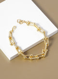 18K Gold Dipped Designer Inspired Brass Chain Bracelet