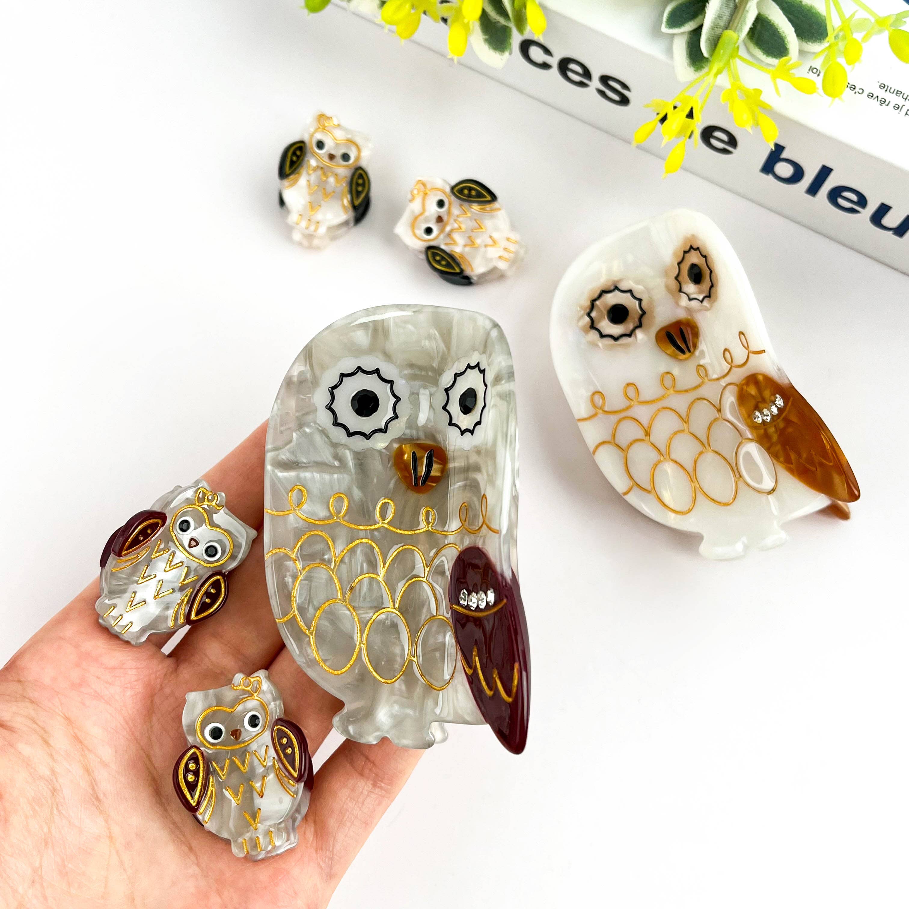 Owl Claw Clip, Large & Mini Hair Clip