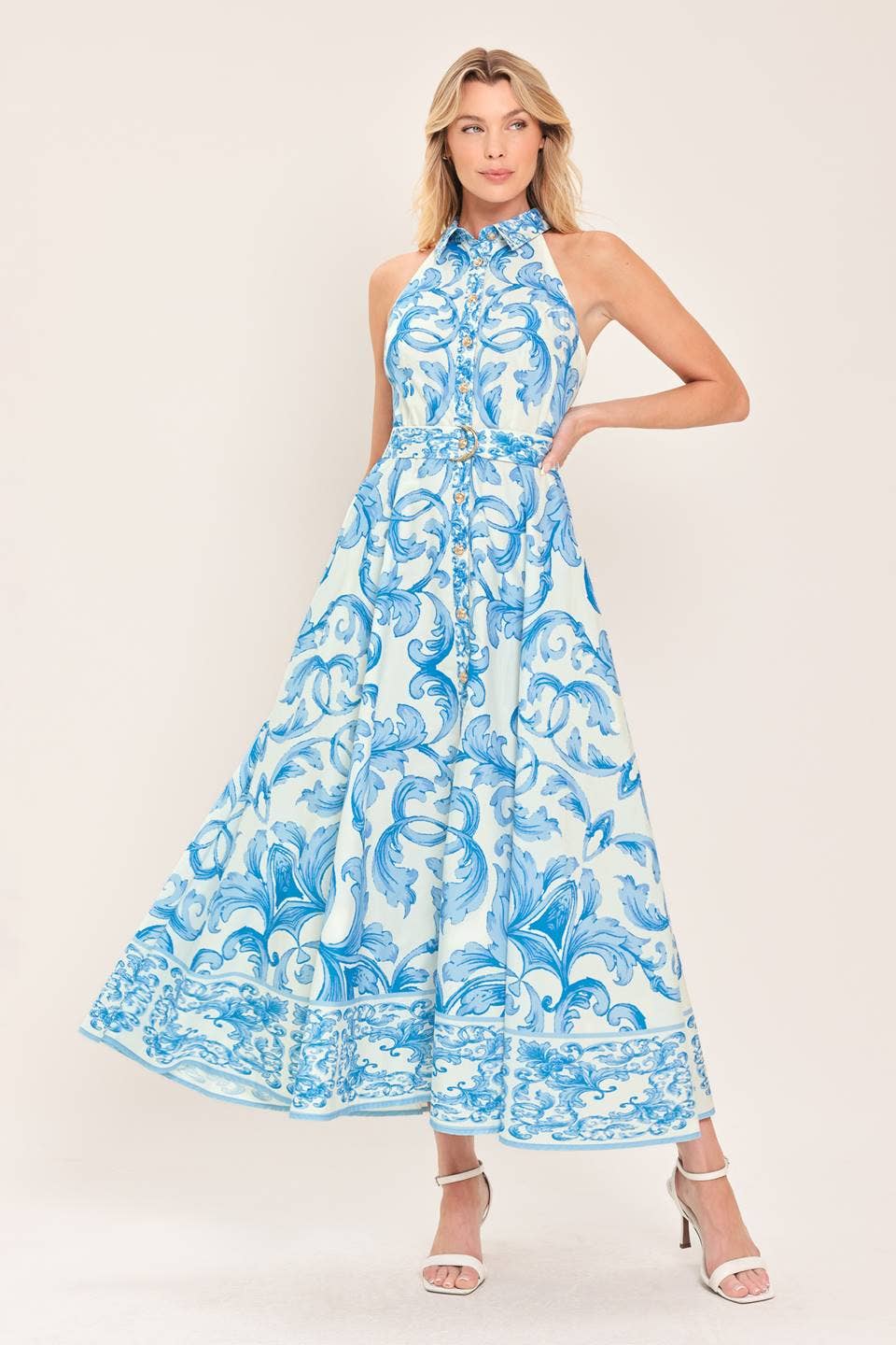 A printed woven maxi dress - ID23800