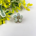 Metal flower small hair clips pearl rhinestone clip
