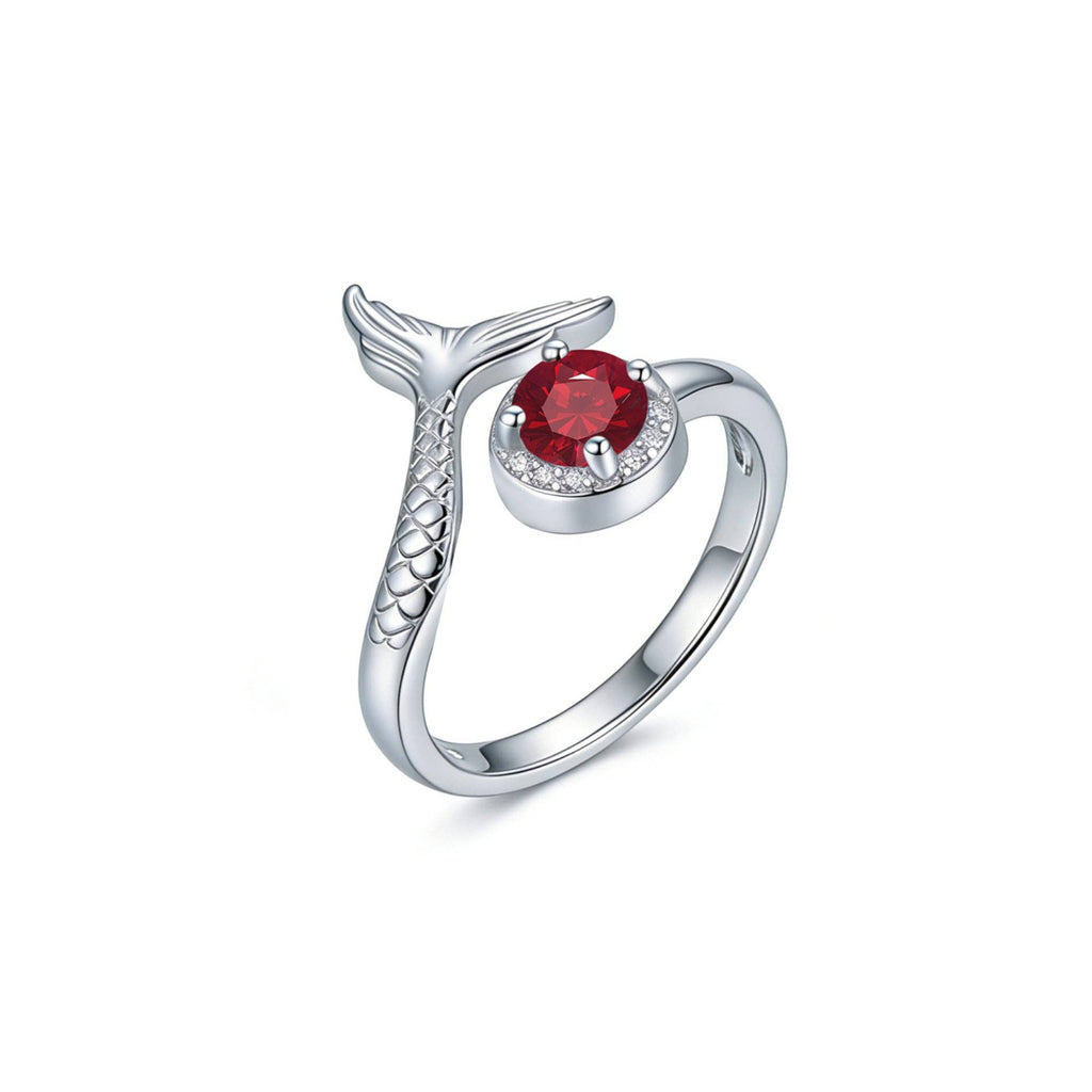 Dainty CZ Mermaid Tail Adjsutable Ring in Solid Copper