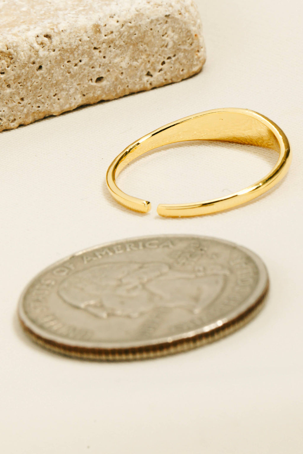 Gold Dipped Gold Dipped Thin Signet Open Band Ring
