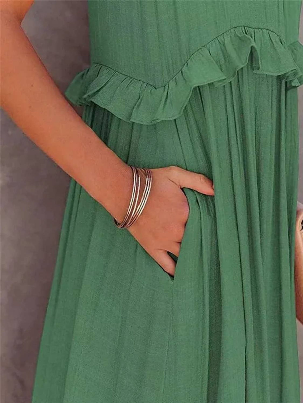 Ruffled Sleeveless Maxi Dress