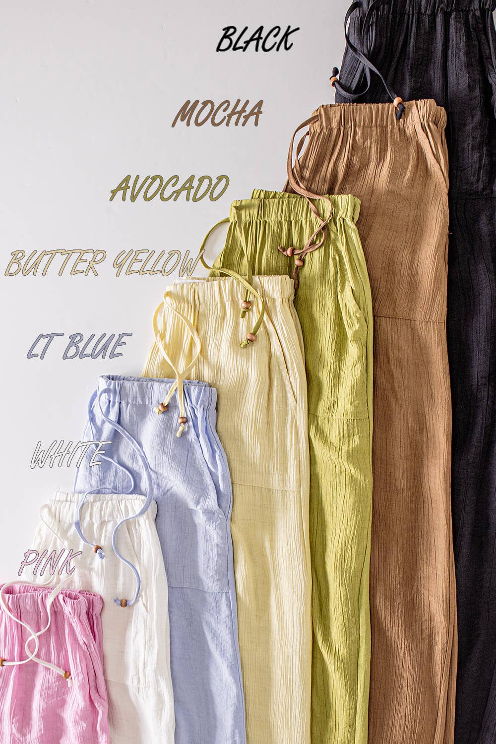 NP71047-Wide Leg Woven Pants