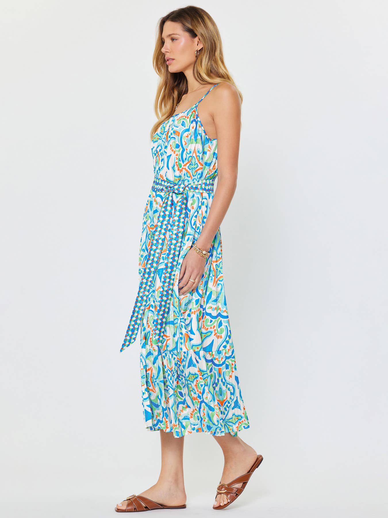 Printed Cami Midi Dress