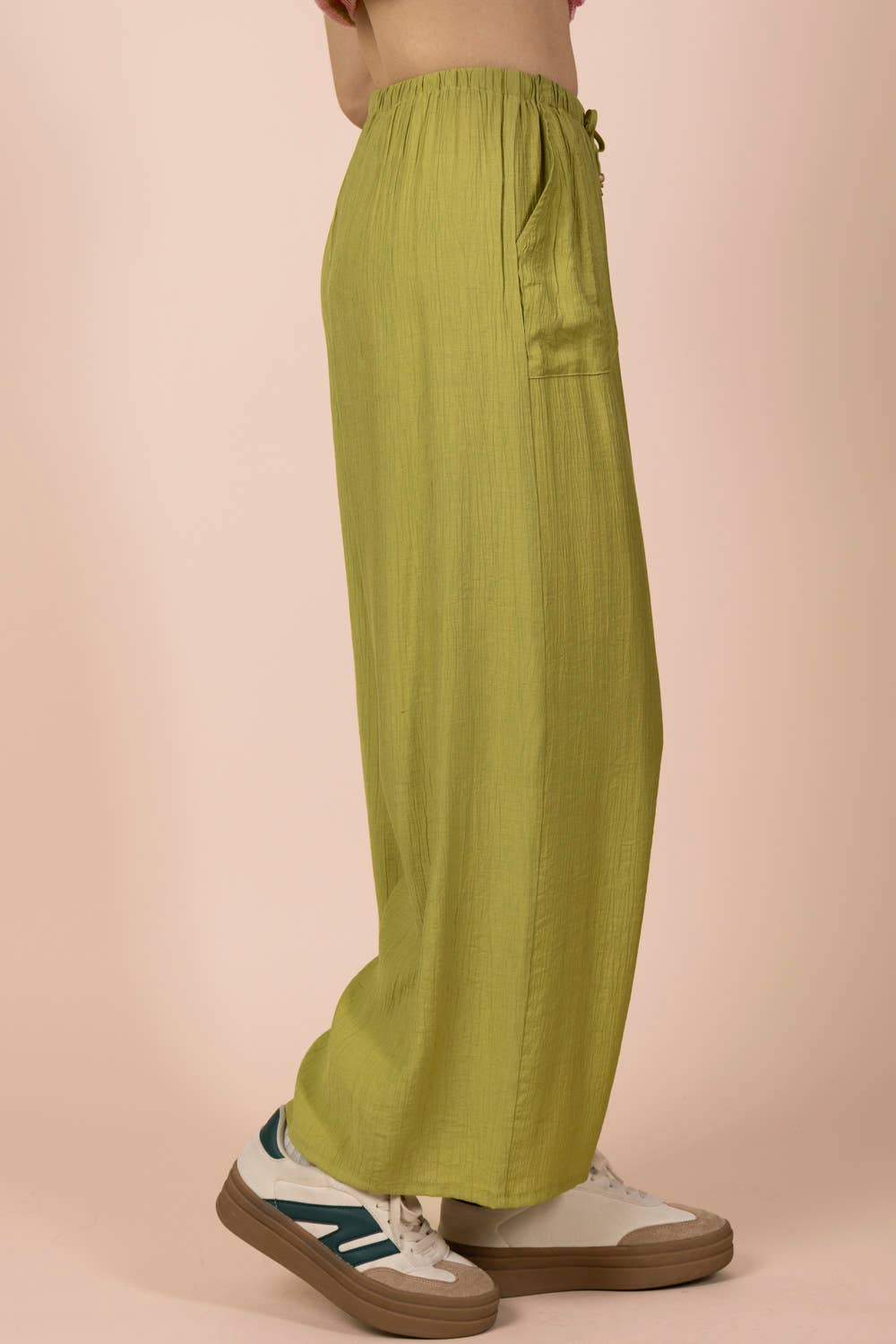 NP71047-Wide Leg Woven Pants