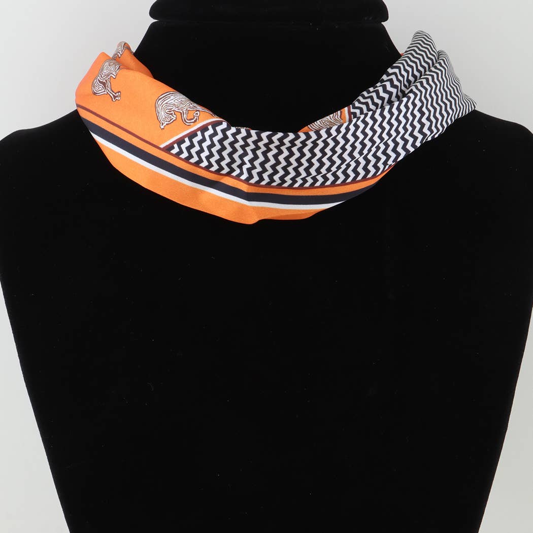 Double Fabric Stone Beaded Choker Necklace