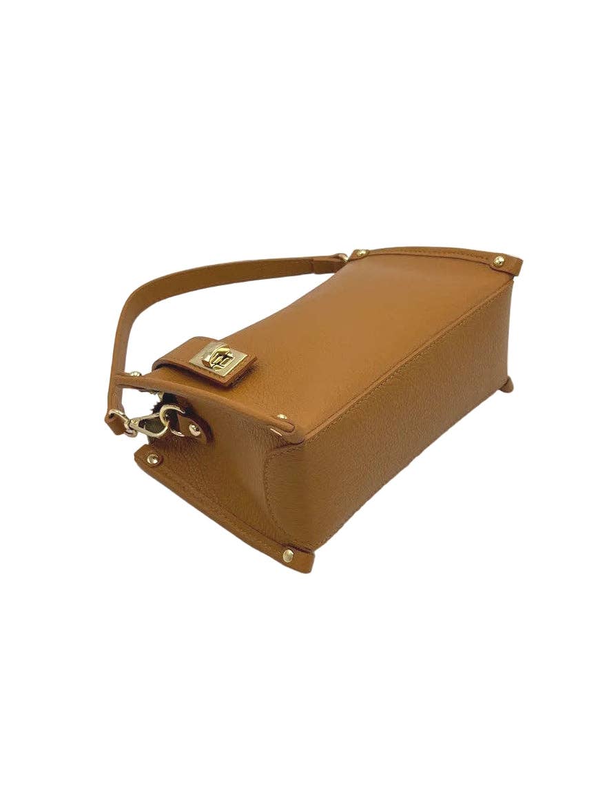 Genuine Leather Boxy Crossbody Bag, Made in Italy, art. 112759