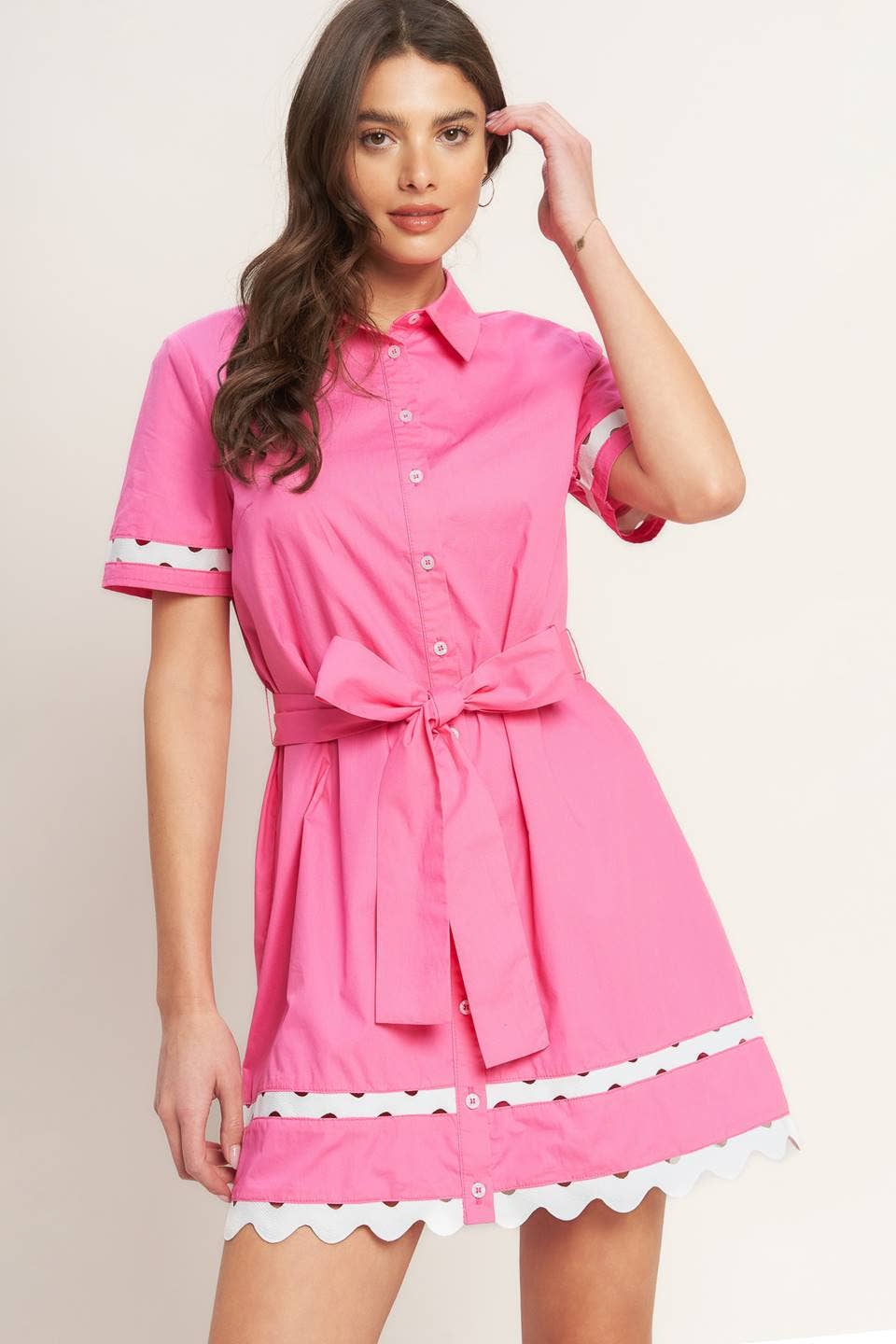 A solid woven mini dress - ID23502