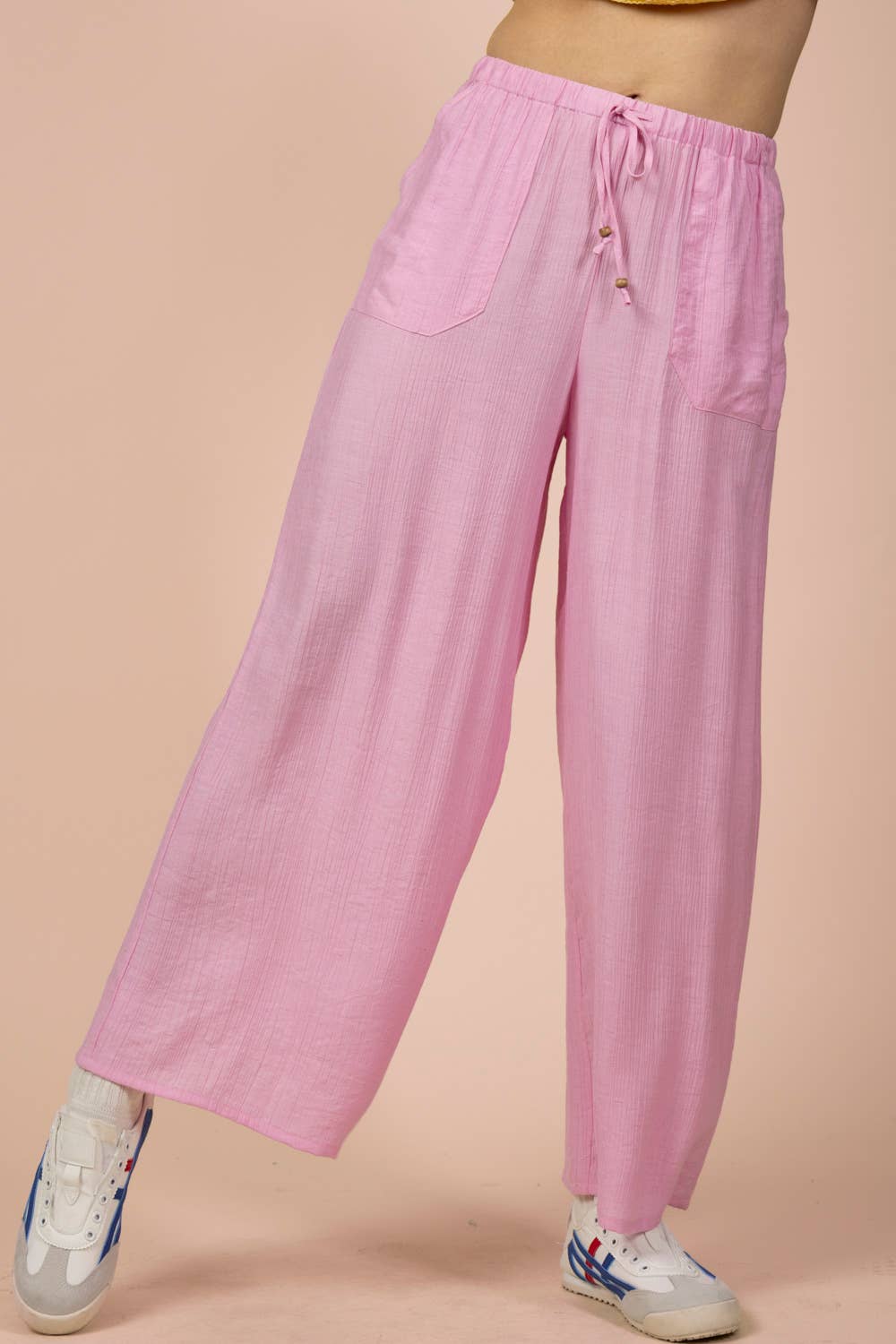 NP71047-Wide Leg Woven Pants