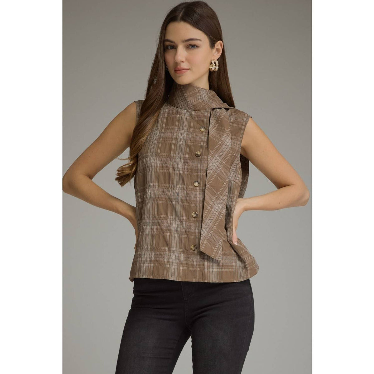 NEW Plaid sleeveless top