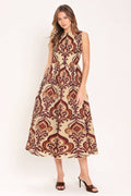 A printed woven midi dress - ID24087