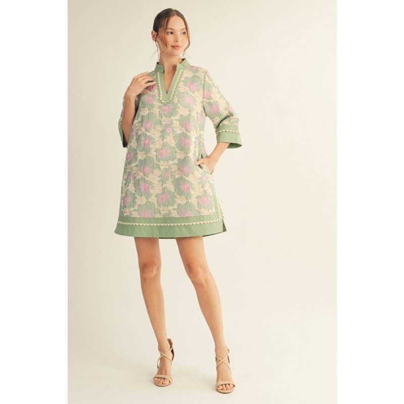 NEW Floral Jacquard Dress