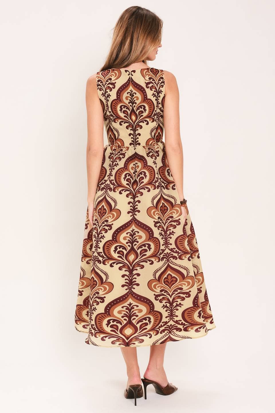 A printed woven midi dress - ID24087