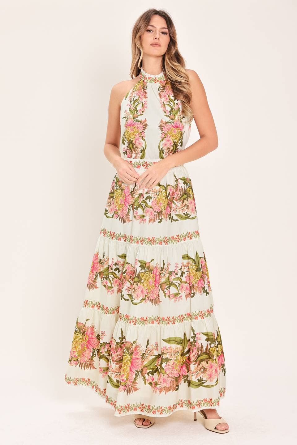 A printed woven halter top - IT14184