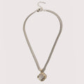Two Tone CZ Pave Clover Pendant Necklace