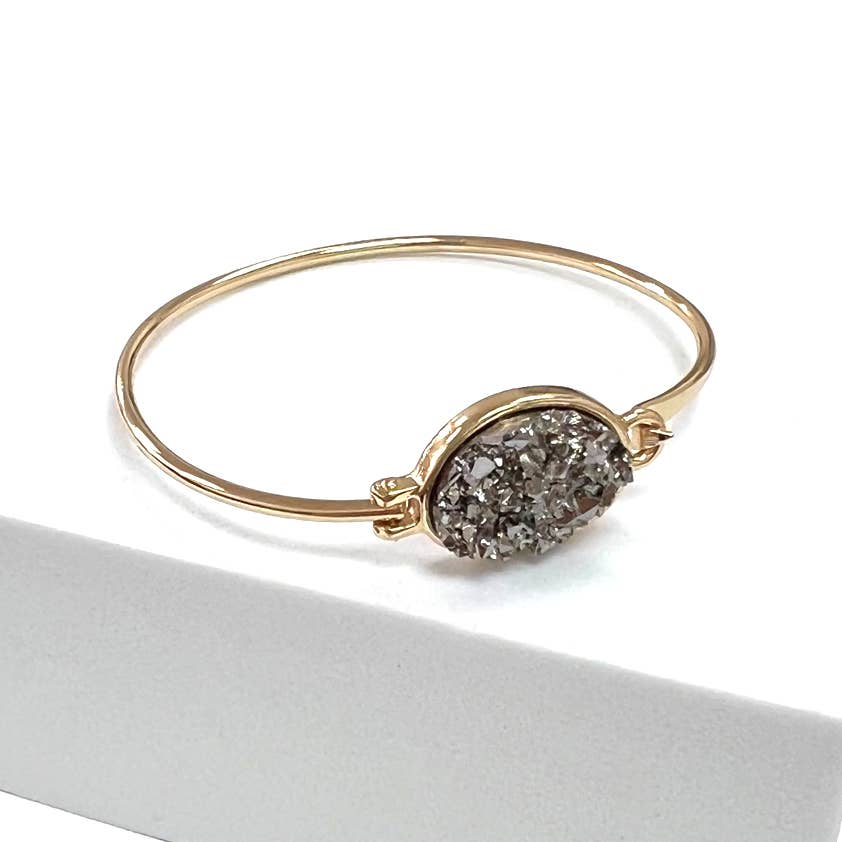 Synthetic Druzy Cuff Bracelets for Women