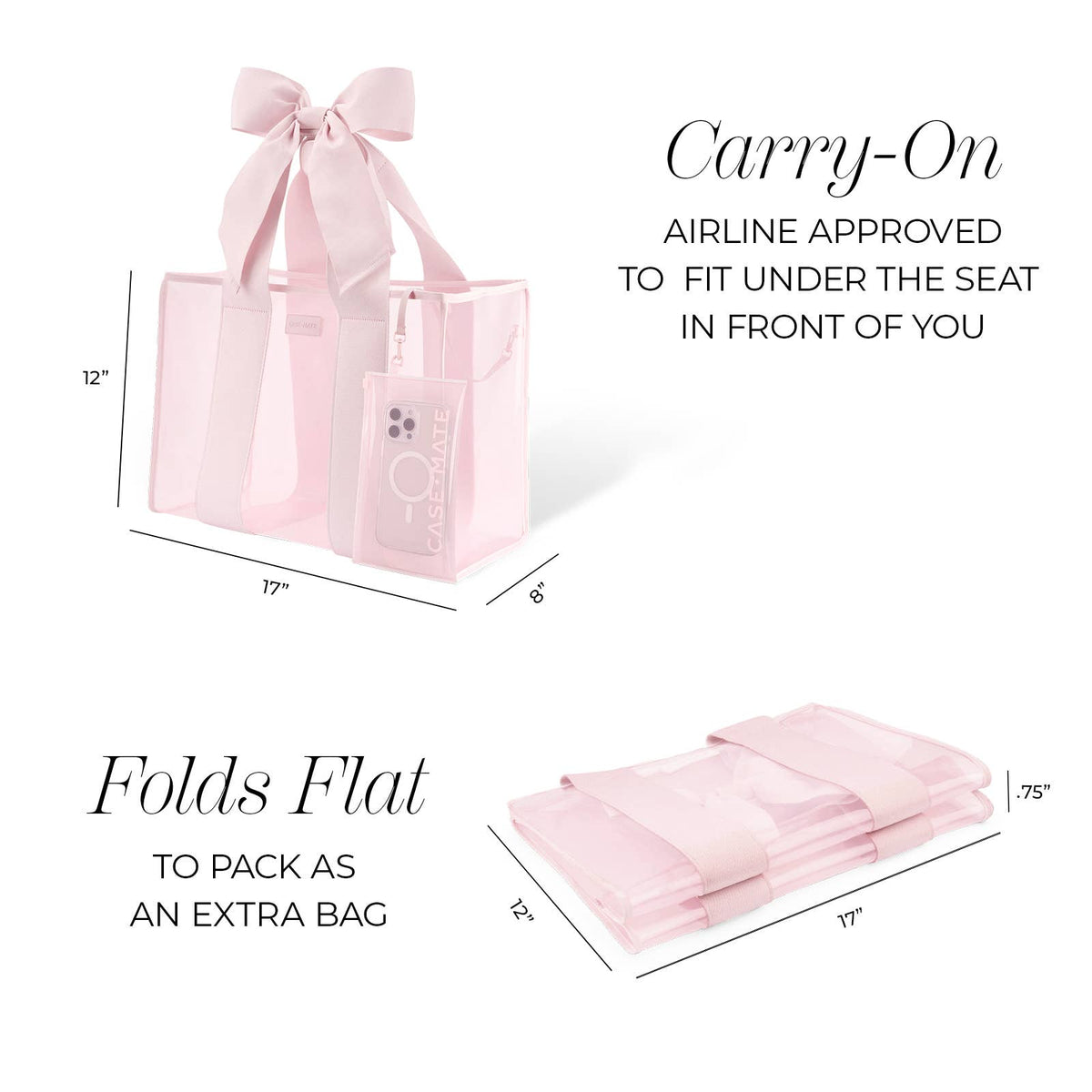 Case-Mate Ballet Pink Bow Jelly Tote Bag (Classic)