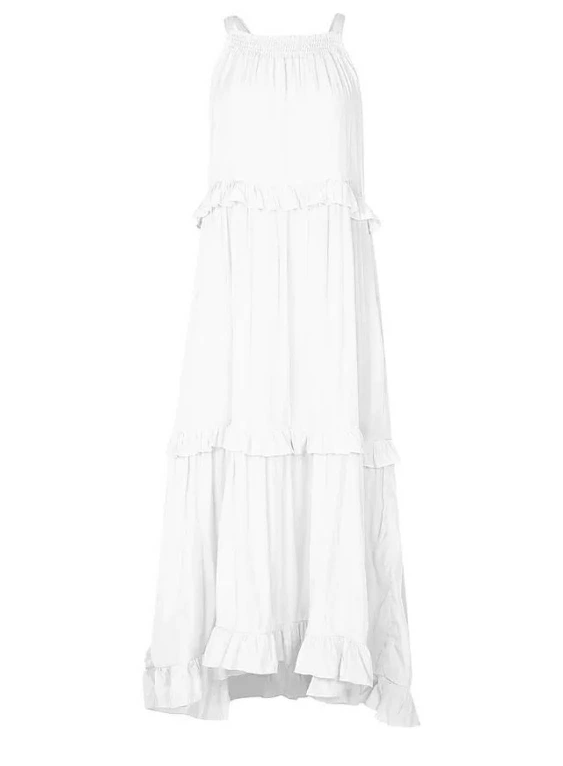Ruffled Sleeveless Maxi Dress