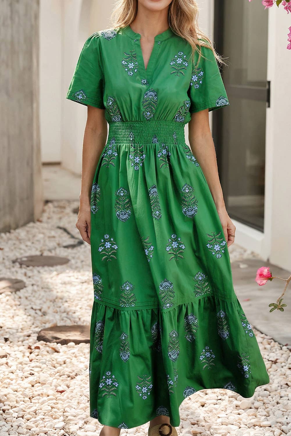 LDC Spring 2026 Shirred High Waist Ruffle Hem Maxi Dress