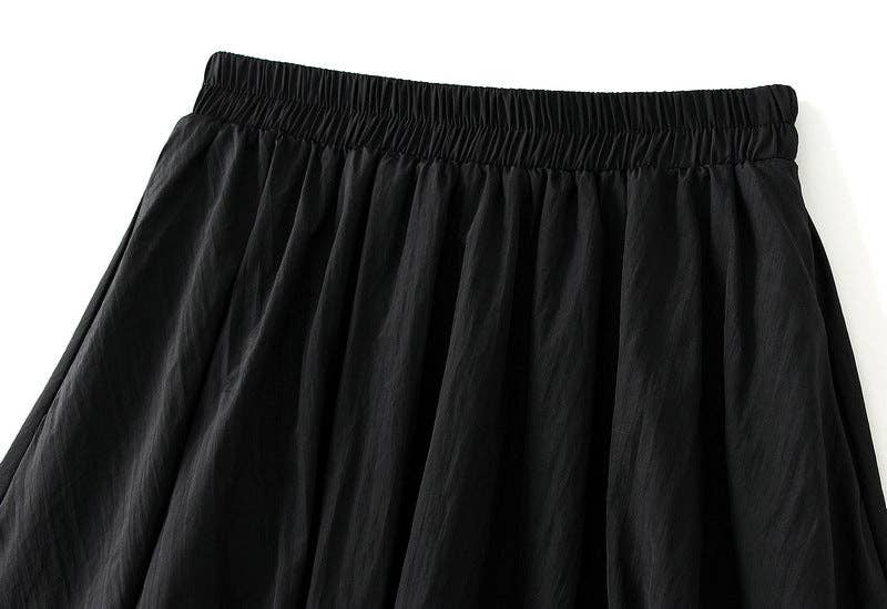 High Waist Paperbag Lantern Skirt – Women's Midi Skirt
