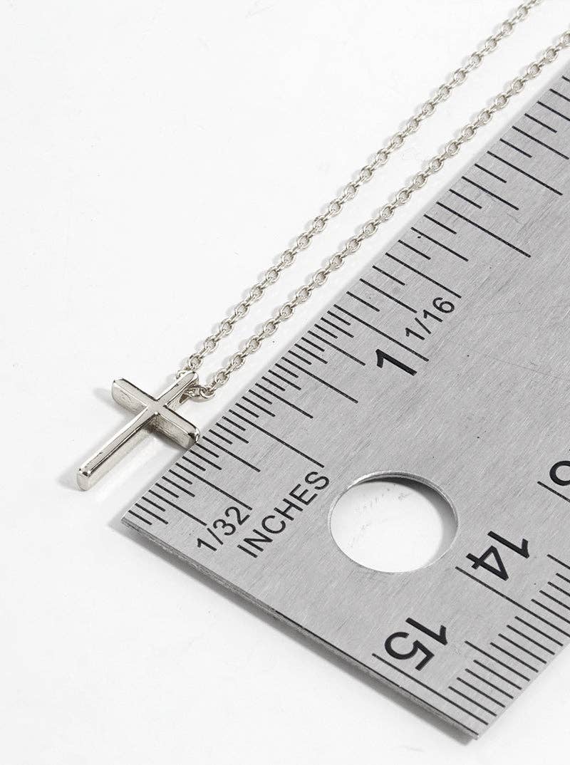 18K Gold Dipped Dainty Cross Pendant Necklace