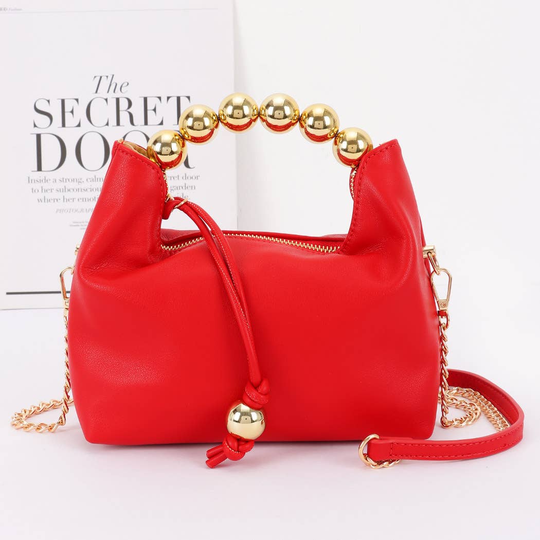 Faux Leather CCB Ball Handle Bag