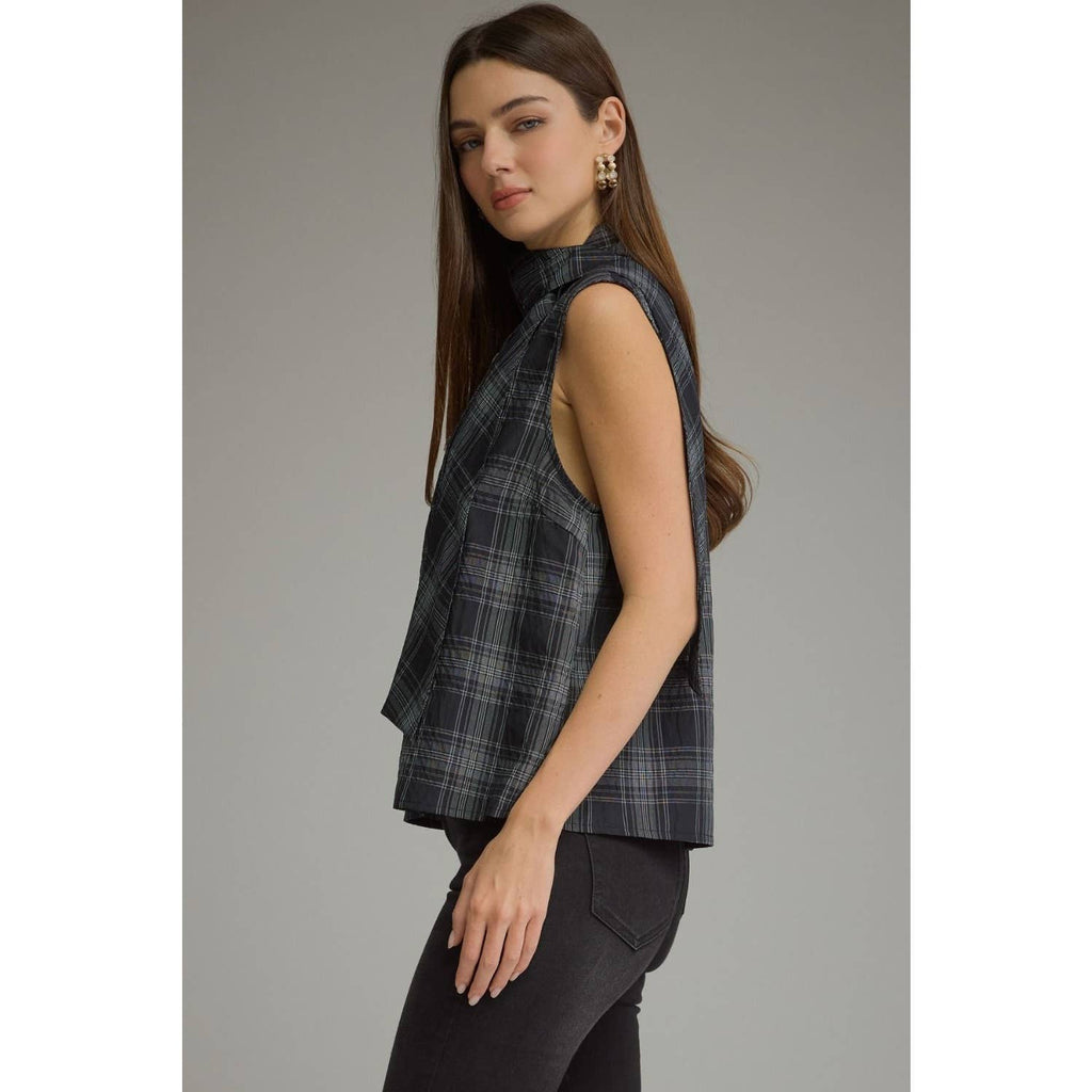NEW Plaid sleeveless top