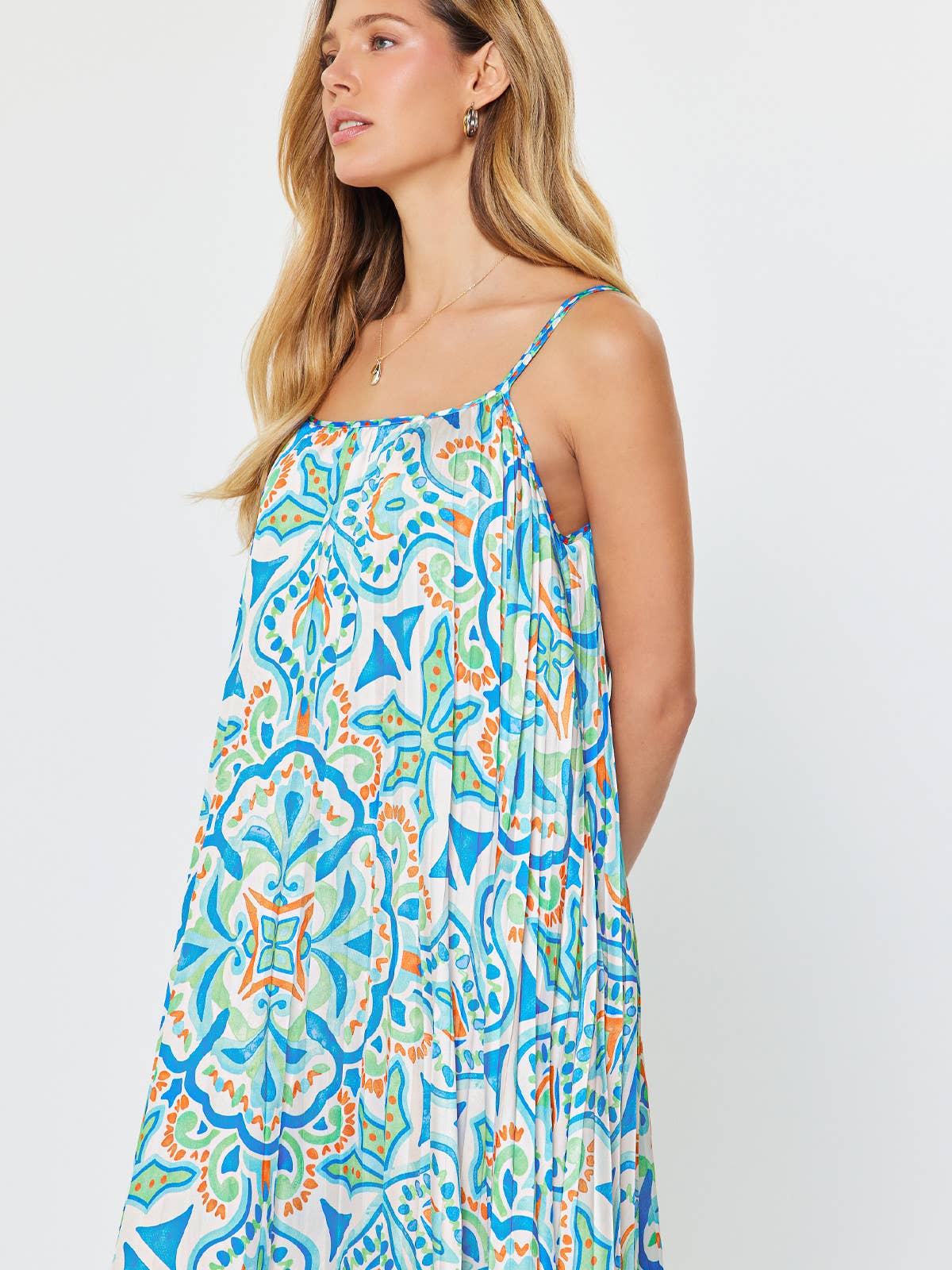 Printed Cami Midi Dress