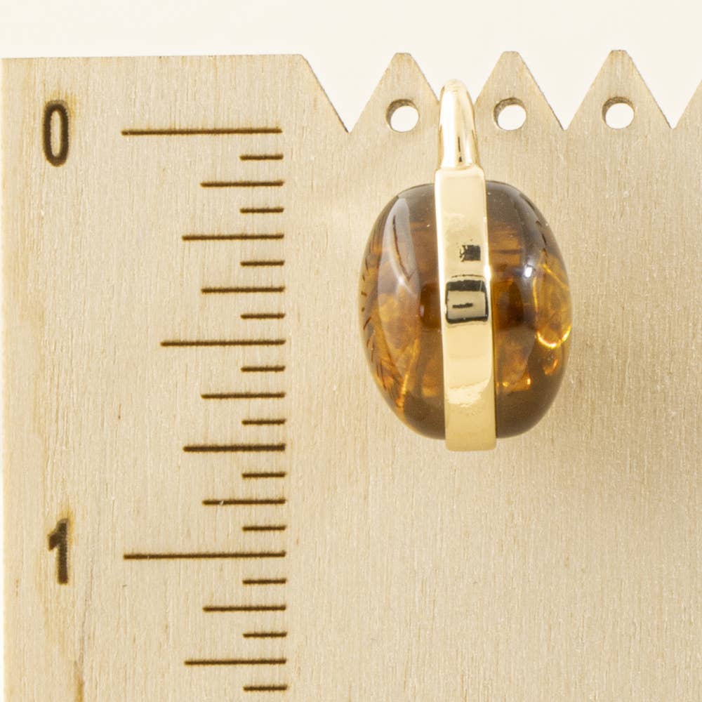 Tortoise Oval Cabochon Drop Earrings