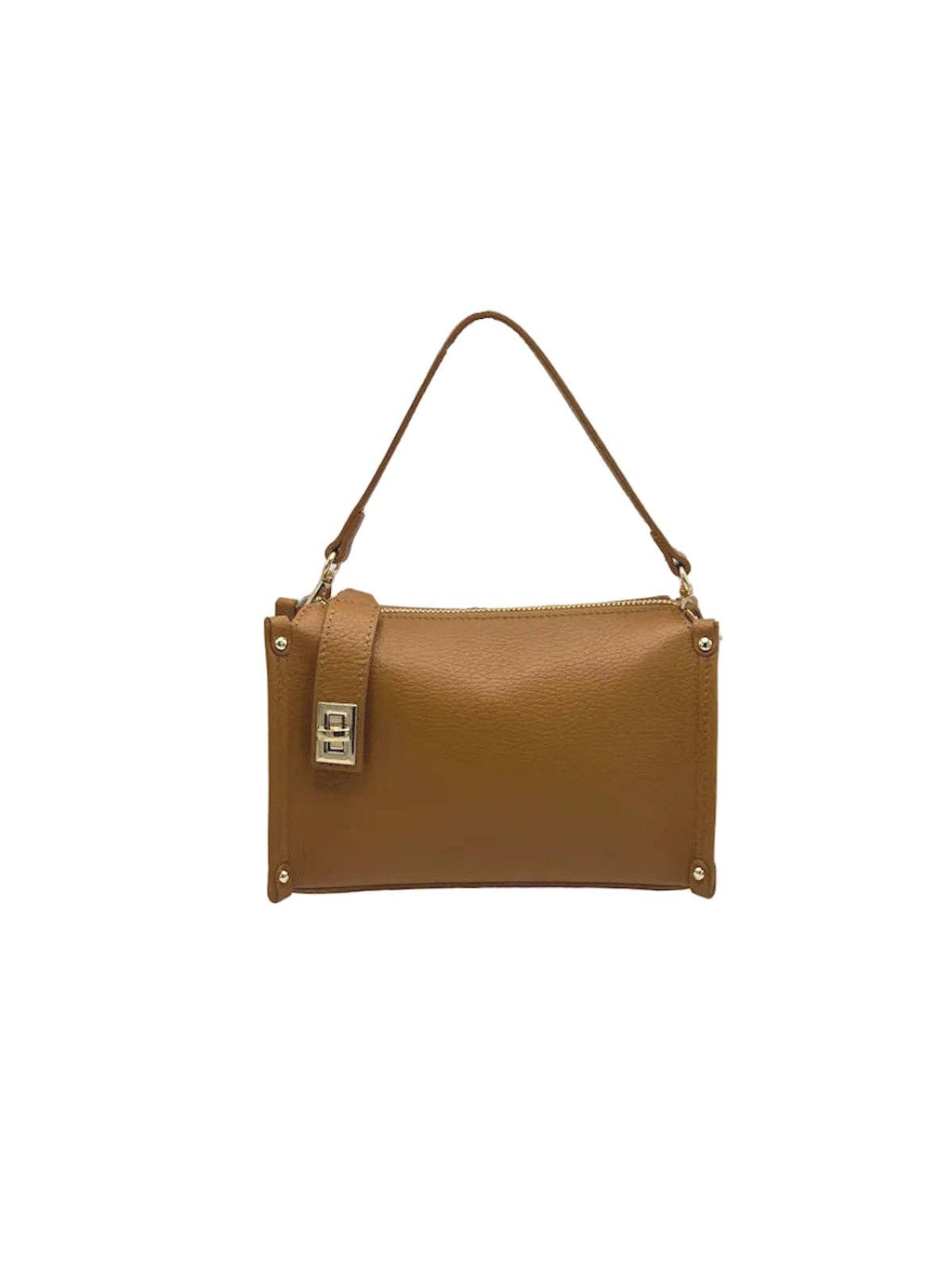 Genuine Leather Boxy Crossbody Bag, Made in Italy, art. 112759