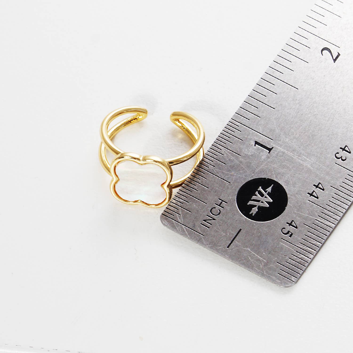 Gold-Dipped Clover Adjustable Ring