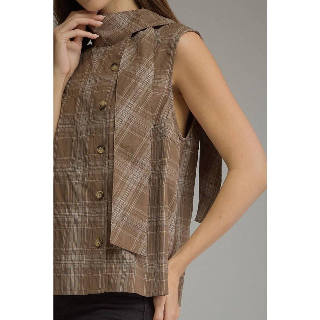 NEW Plaid sleeveless top