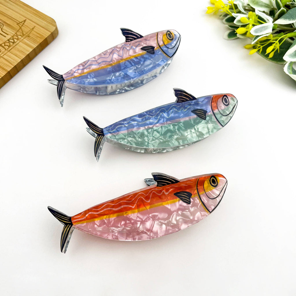 Multicolor Striped Sardine Hair Claw Clip