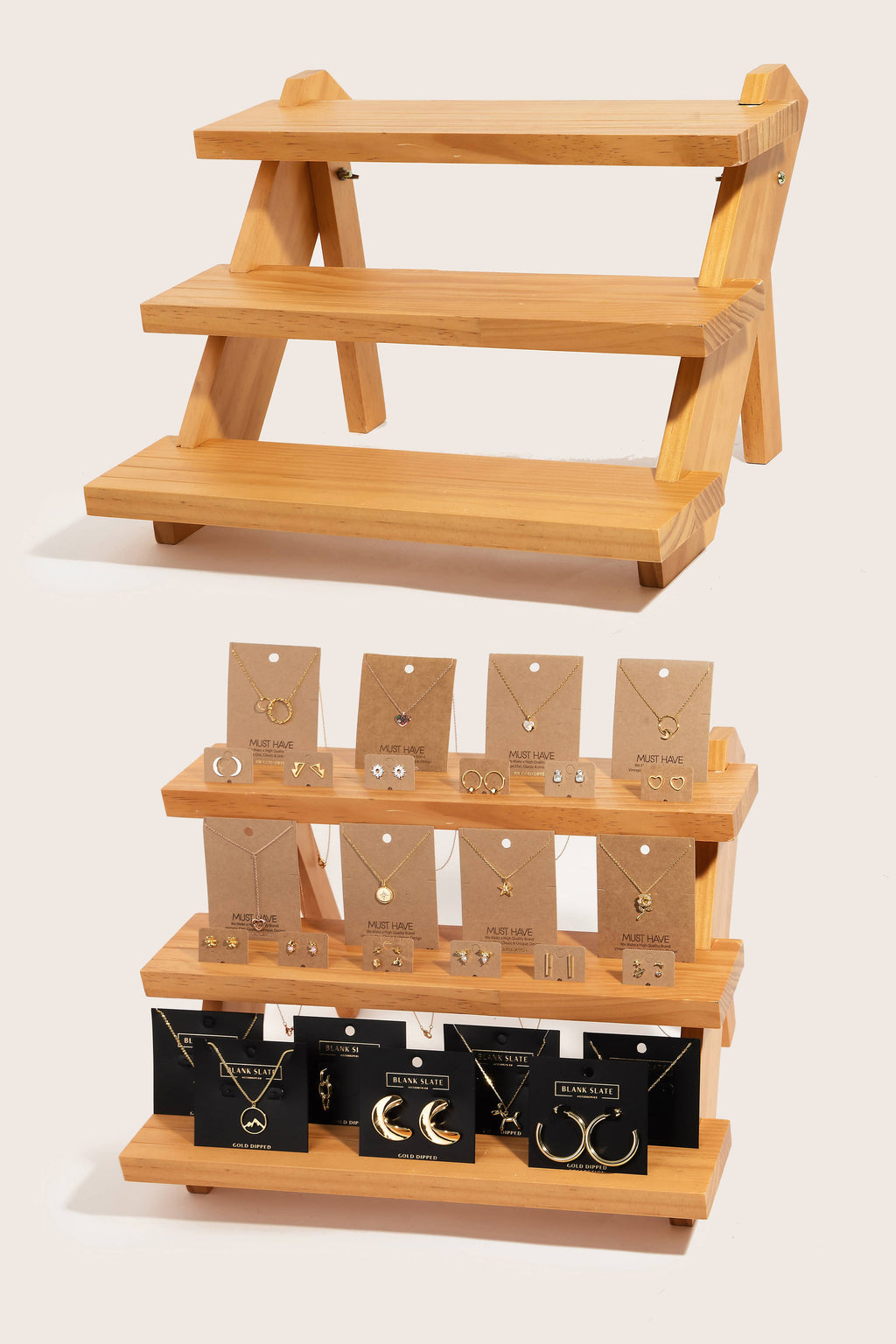 Three Tier Wooden Display