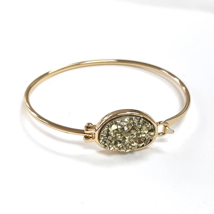 Synthetic Druzy Cuff Bracelets for Women