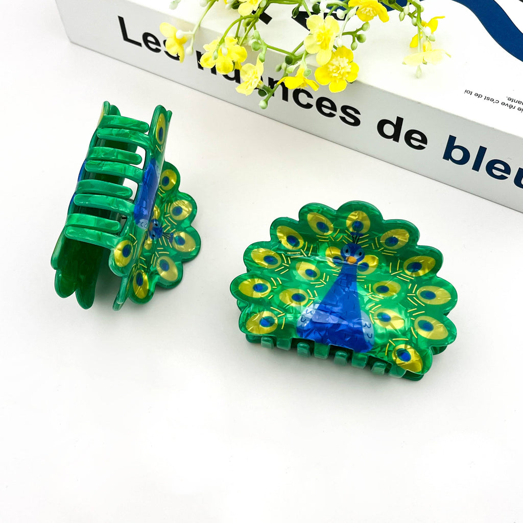 Peacock Feather Hair Claw Clip, Legant Animal-Inspired Desig