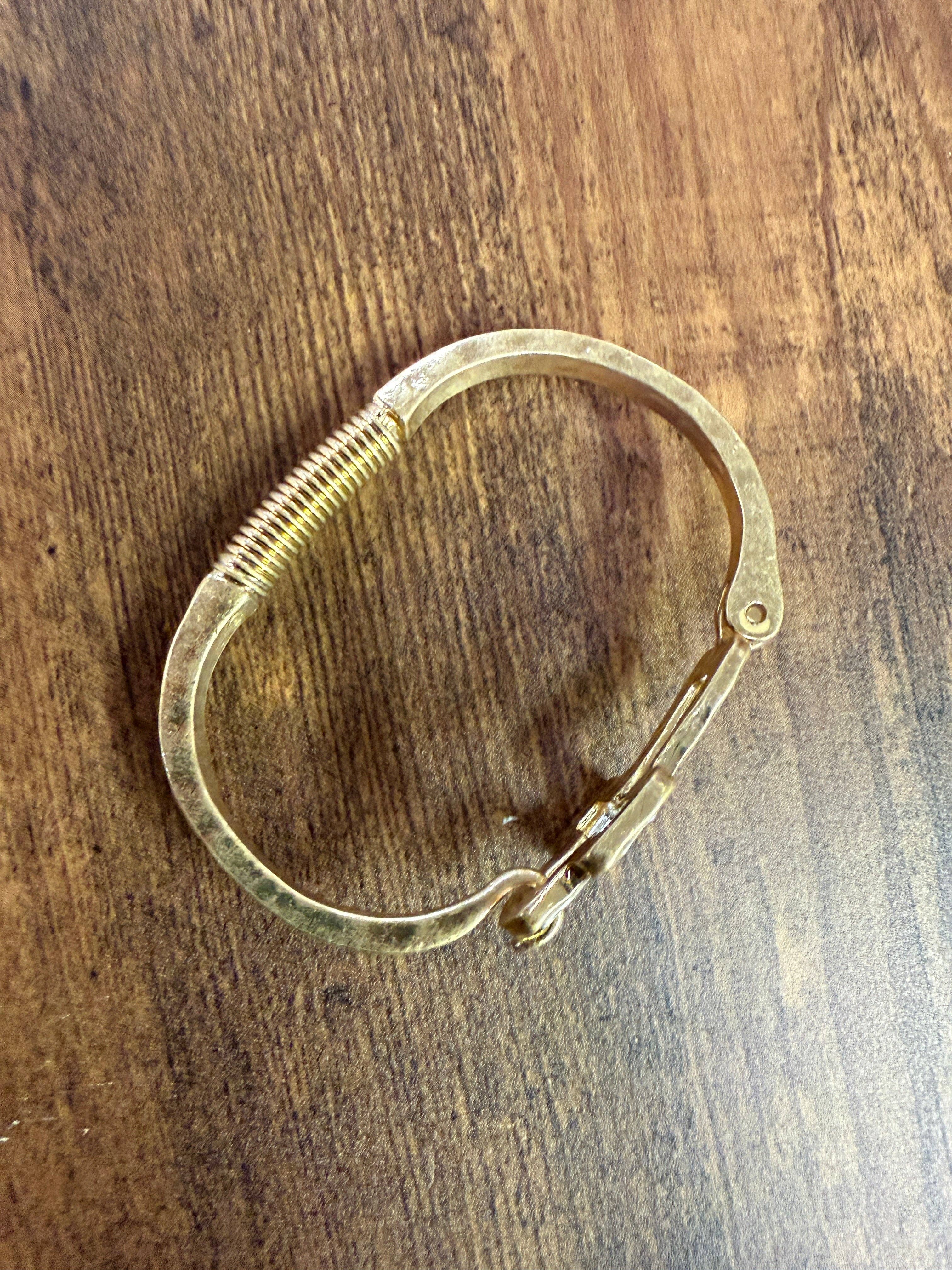 Beautiful Mixed Metal Cross Cuff Bracelet Gold OR Silver