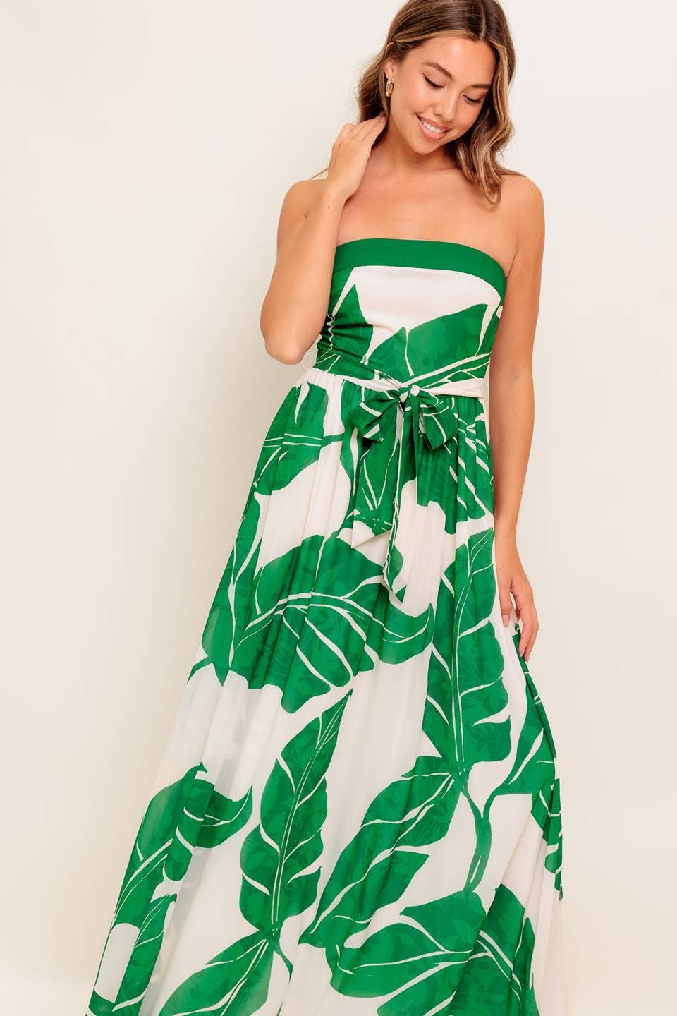 A printed woven ankle dress - ID22476