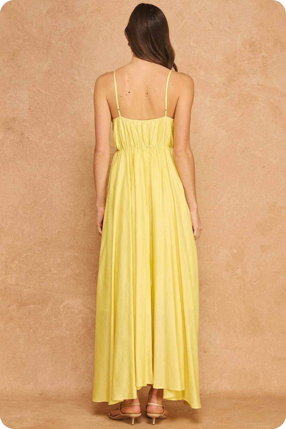 Woven Lattice Bodice Sleeveless Maxi Dress