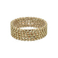 Natural Rubber and Squared Gold Set of 5 Bracelet