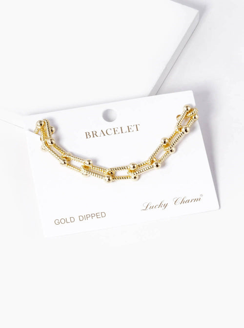 18K Gold Dipped Designer Inspired Brass Chain Bracelet
