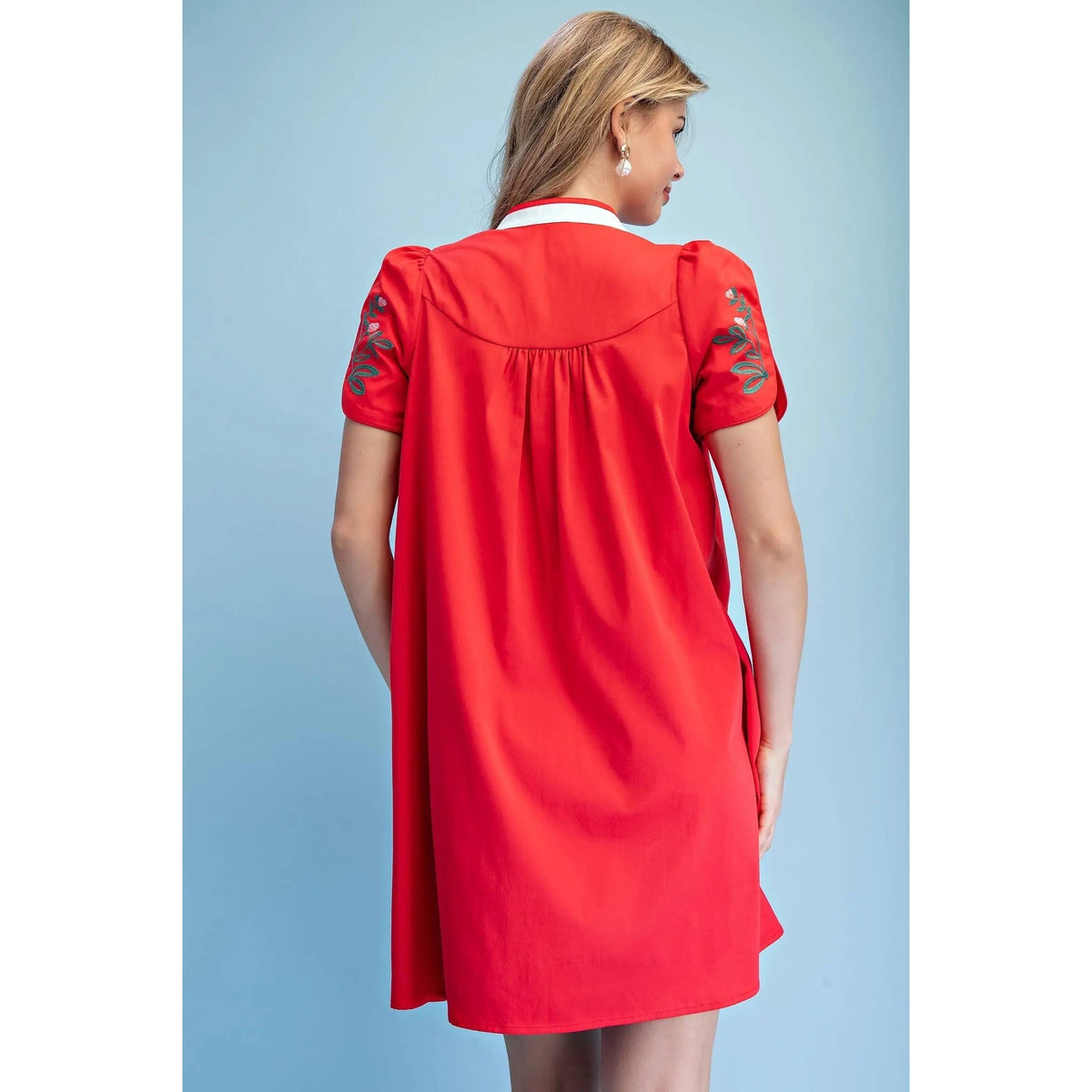 NEW Floral Embroidered V-Neck Dress
