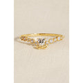 Rhinestone Heart Bow Ring