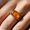 Oval Natural Stone Signet Ring