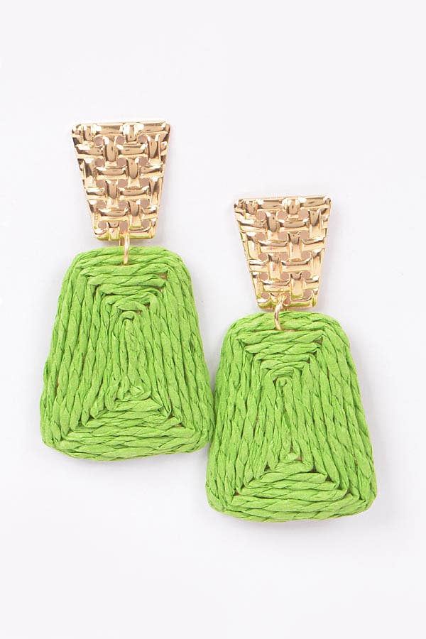 Faux Straw Dangling Earring