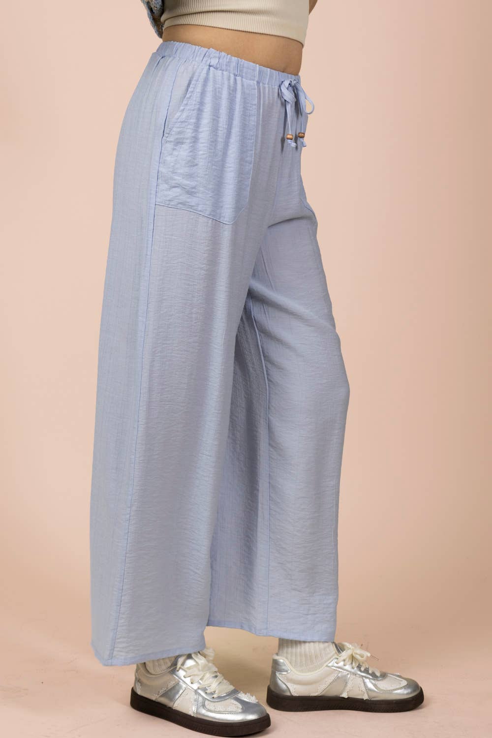 NP71047-Wide Leg Woven Pants