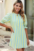 LDC Striped Short Sleeve Pocket Short Dress | S-4X