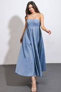 A washed denim midi dress - ID20973