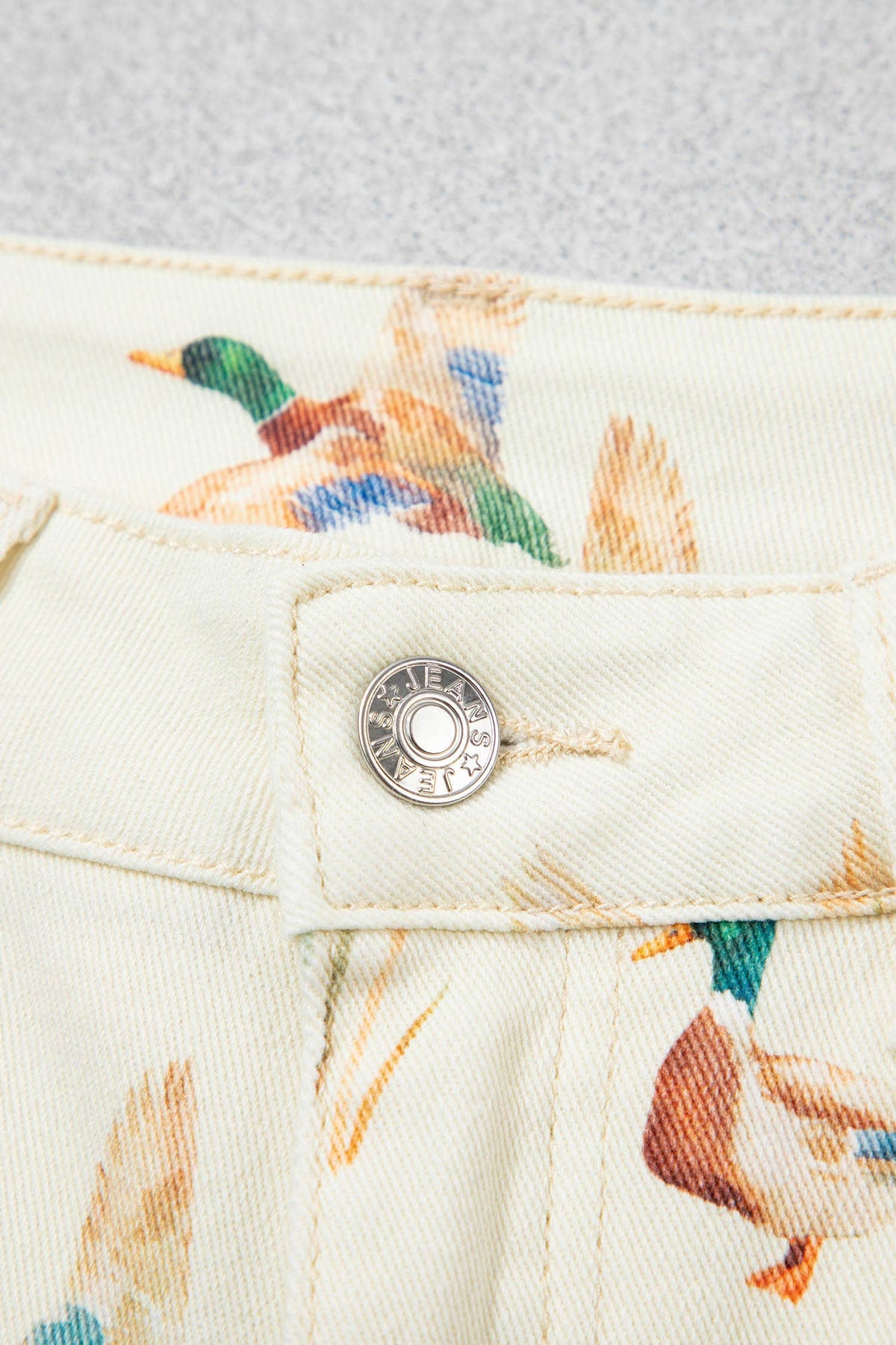 LDC Stylish Mallard Printed Cuffed Hem Shift Jeans